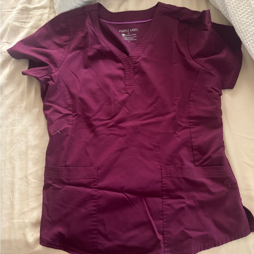 Set of maroon scrubs